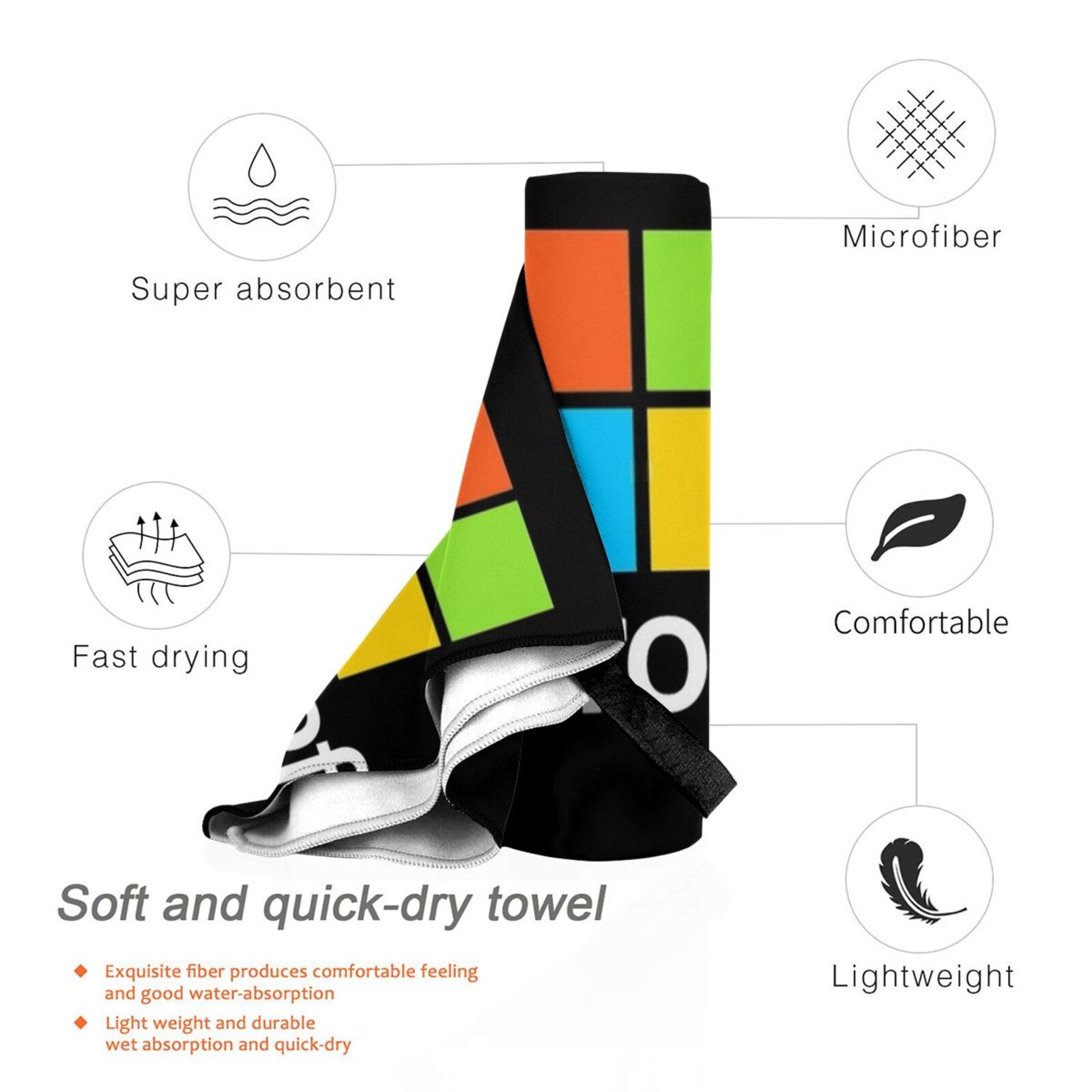 Microsoft Type 목욕 타월 비치 쿠션 Mic - Office Tech Logo 리뷰 및 가격
